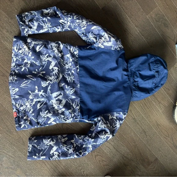 Floral Blue Hooded Jacket - Picture 1 of 3